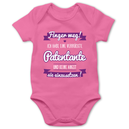 Sprüche Baby Ich Habe Eine Verrückte Patentante Lila Baby Body Kurzarm Pink 1218 Monate